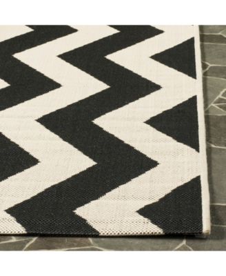 Courtyard CY6245 Black and Beige 5'3" x 7'7" Sisal Weave Outdoor Area Rug