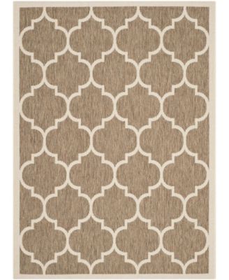 Courtyard CY6914 Brown and Bone 5'3" x 7'7" Outdoor Area Rug