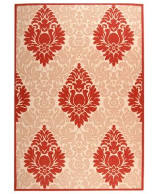 Courtyard CY2714 Natural and Red 8' x 11' Sisal Weave Outdoor Area Rug