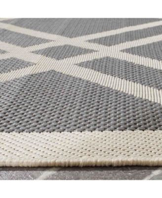 Courtyard CY6923 Anthracite and Beige 8' x 11' Sisal Weave Outdoor Area Rug