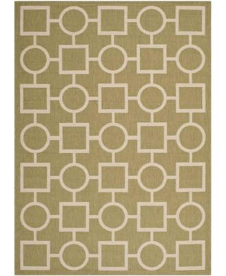 Courtyard CY6925 Green and Beige 5'3" x 7'7" Sisal Weave Outdoor Area Rug