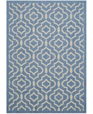 Courtyard CY6926 Blue and Beige 5'3" x 7'7" Sisal Weave Outdoor Area Rug