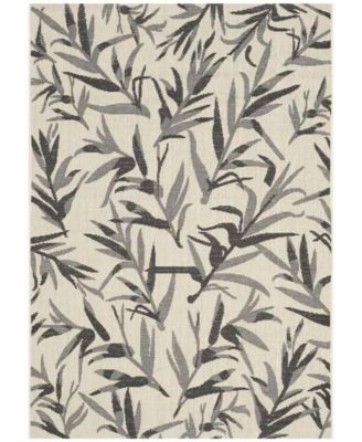 Courtyard CY7425 Beige and Anthracite 5'3" x 7'7" Sisal Weave Outdoor Area Rug