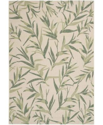 Courtyard CY7425 Beige and Sweet Pea 5'3" x 7'7" Sisal Weave Outdoor Area Rug