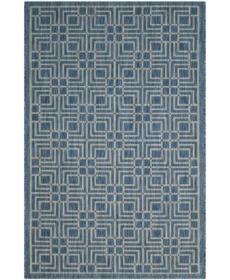 Courtyard CY8467 Navy and Gray 8' x 11' Outdoor Area Rug