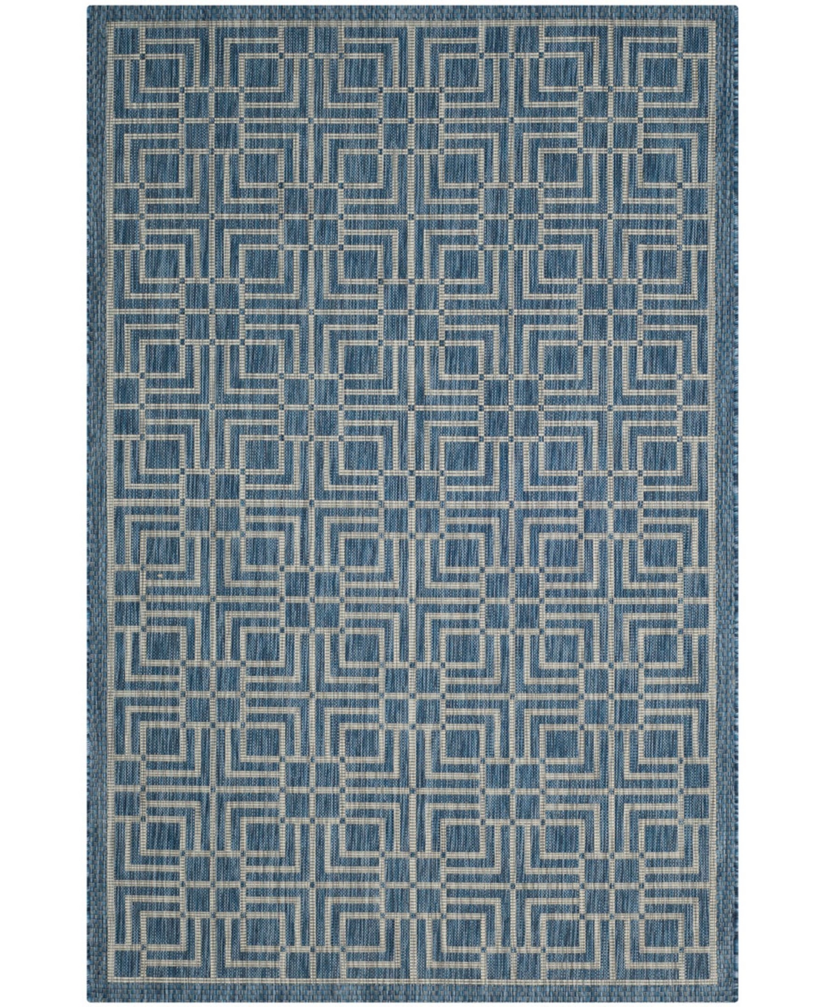 Safavieh Courtyard Navy and Gray 8' x 11' Outdoor Area Rug - Navy / Gre