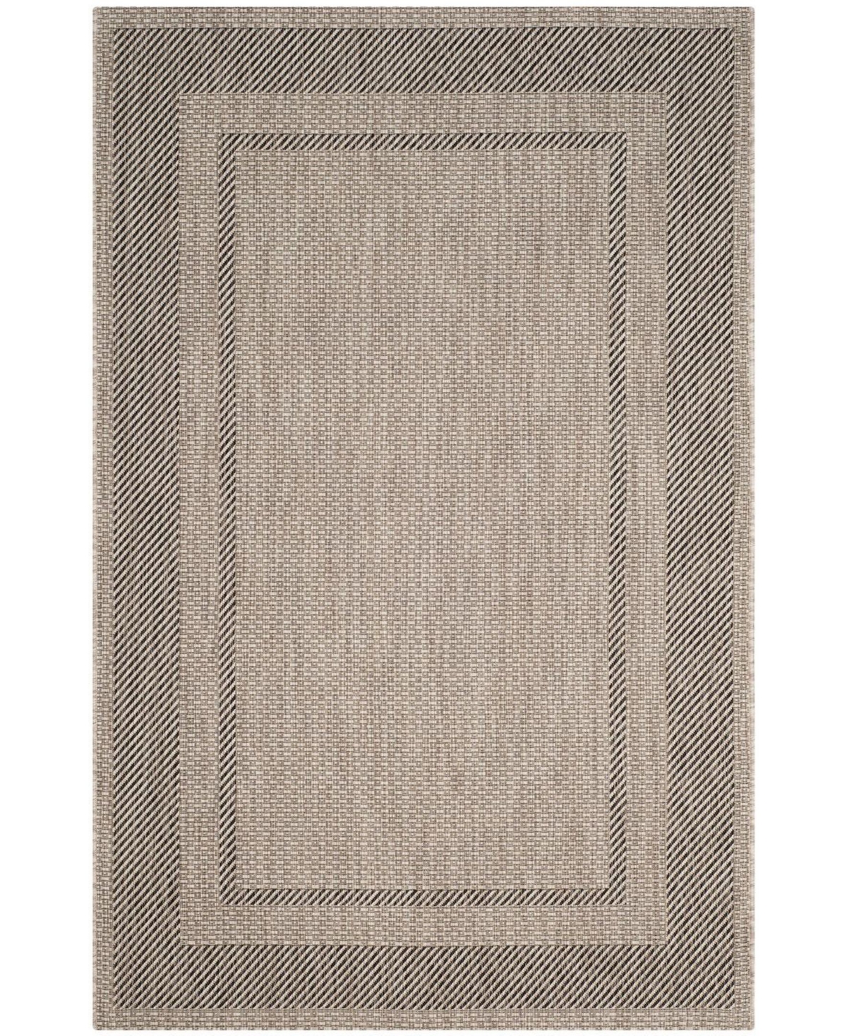 Safavieh Courtyard Beige and Black 8' x 11' Outdoor Area Rug - Beige / Bl