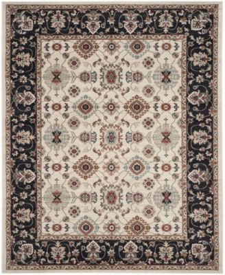 Lyndhurst LNH332 Cream and Navy 8' x 10' Area Rug