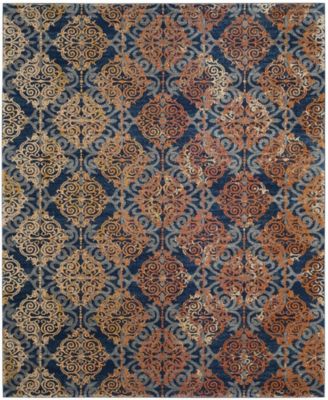 Evoke EVK230 Blue and Orange 8' x 10' Area Rug