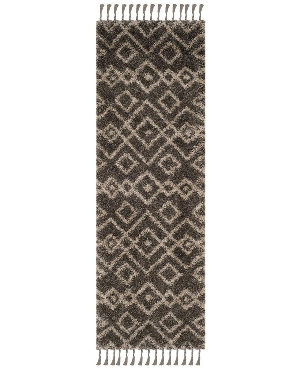 Safavieh Moroccan Fringe Shag MFG249 Grey and Cream X Area Rug