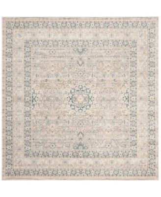 Archive Gray and Blue 5' x 5' Square Area Rug