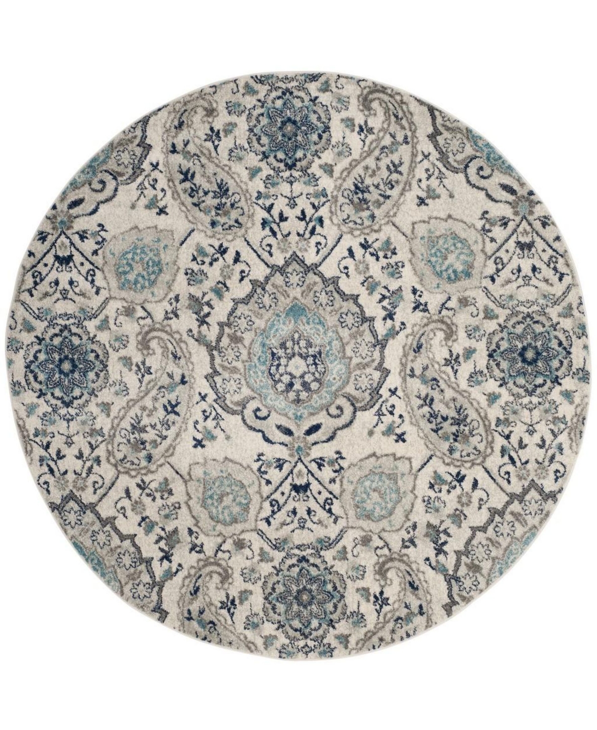 Safavieh Madison MAD600C 9' x 9' Round Area Rug - Cream/Light Grey