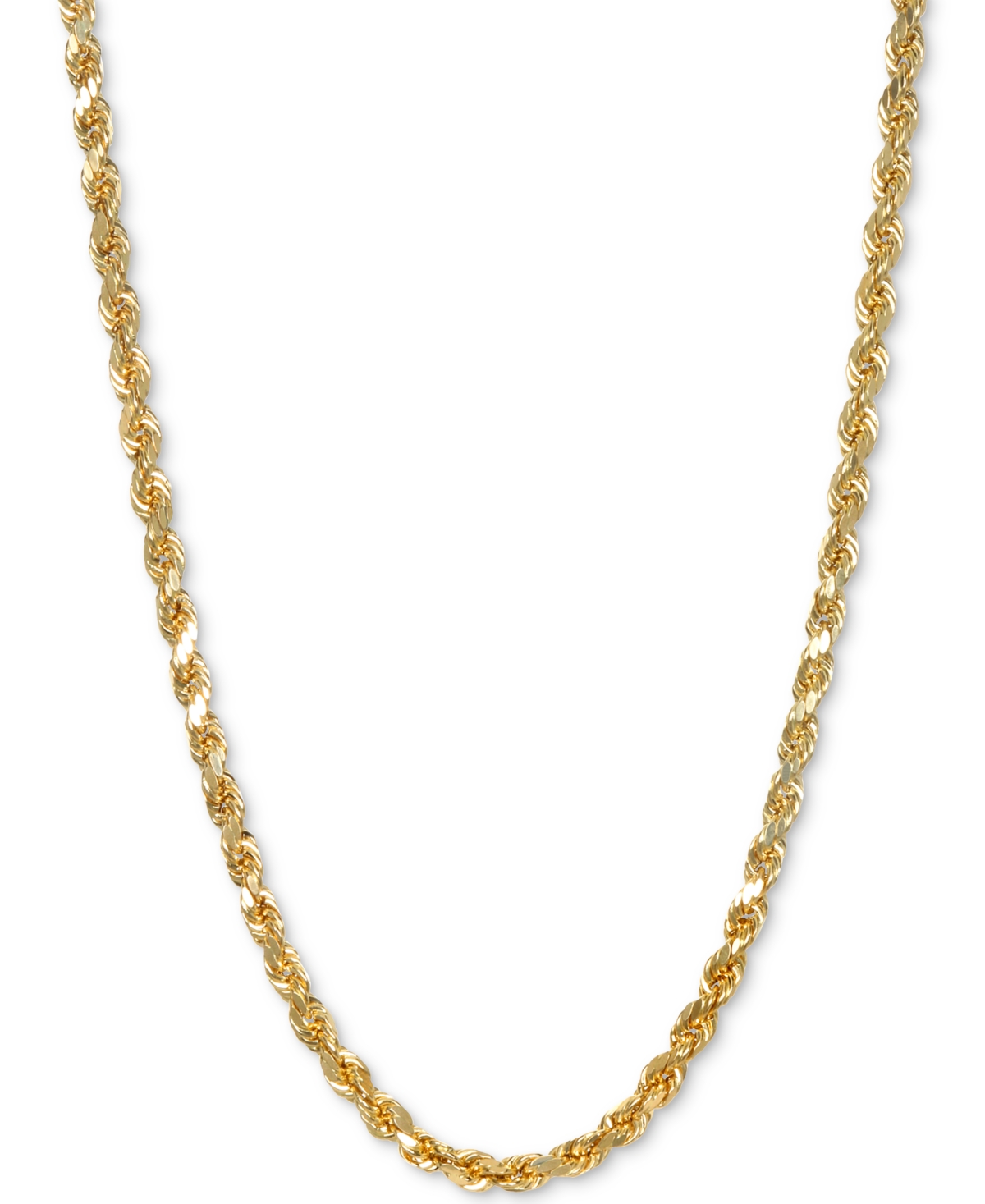 Italian Gold Rope 28" Chain Necklace In 14k Gold In Yellow Gold