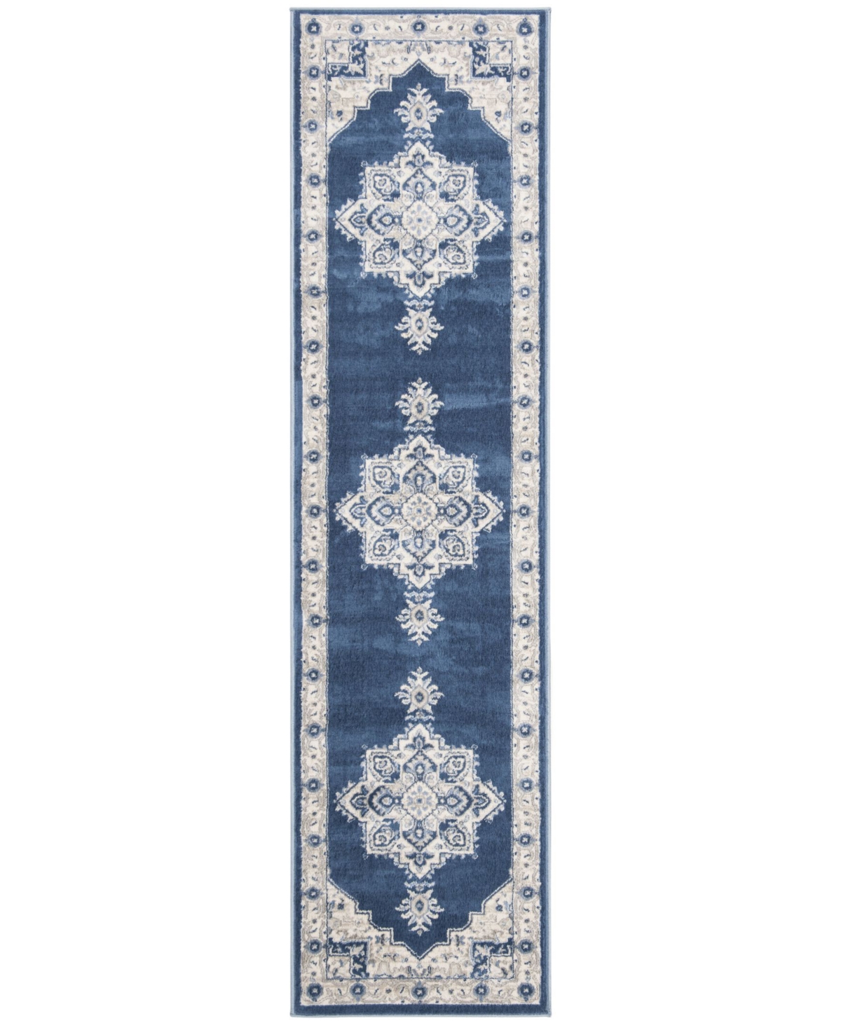 Safavieh Brentwood BNT865and Creme 12' Sisal Weave Area Rug - Navy