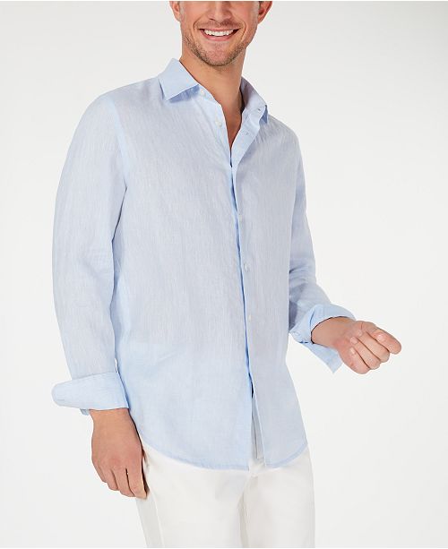 Tasso Elba Men S Long Sleeve Linen Shirt Created For Macy S