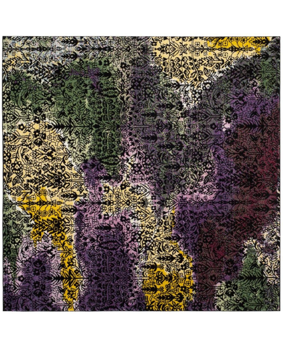 Safavieh Watercolor WTC673and Green x Area Rug - Light Yellow