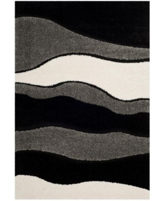 Florida Shag SG475 Gray and Black 5'3" x 7'6" Area Rug