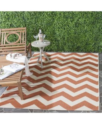 Courtyard CY6244 Terracotta and Beige 5'3" x 7'7" Outdoor Area Rug