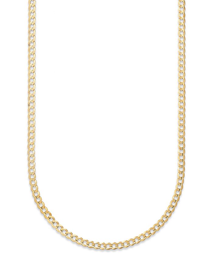 14K YELLOW GOLD CURB CUBAN LINK CHAIN NECKLACE UNISEX THICK HEAVY MADE IN  ITALY