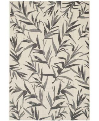 Courtyard CY7425 Beige and Anthracite 5'3" x 7'7" Sisal Weave Outdoor Area Rug