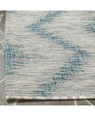 Courtyard CY8463 Gray and Blue 8' x 11' Outdoor Area Rug