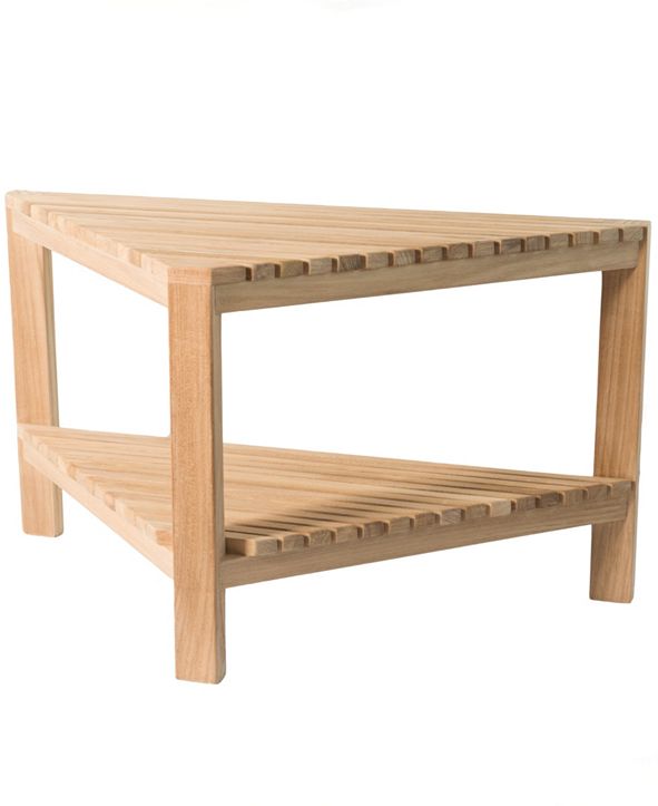 ARB Teak Fiji Corner Shower Bench with Shelf & Reviews Bathroom