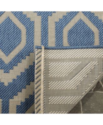 Courtyard MSR1125 Blue and Beige 5'3" x 7'7" Outdoor Area Rug