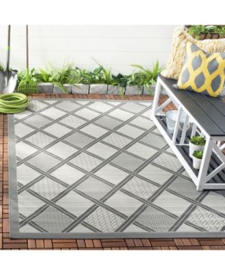 Courtyard CY7570 Light Gray and Anthracite 5'3" x 7'7" Sisal Weave Outdoor Area Rug