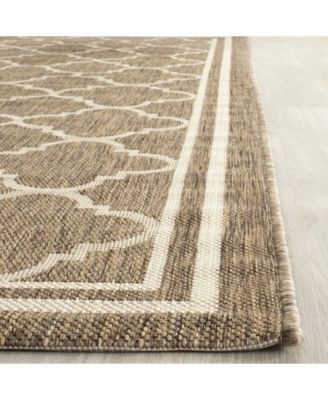 Courtyard CY6918 Brown and Bone 5'3" x 7'7" Outdoor Area Rug