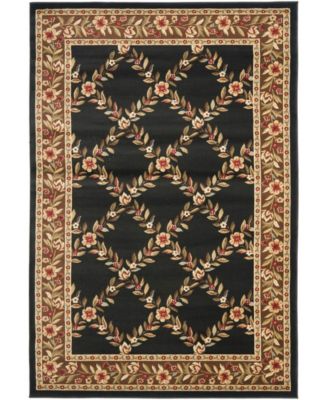 Lyndhurst LNH557 Black and Brown 5'3" x 7'6" Area Rug