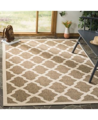 Courtyard CY6903 Brown and Bone 5'3" x 7'7" Outdoor Area Rug