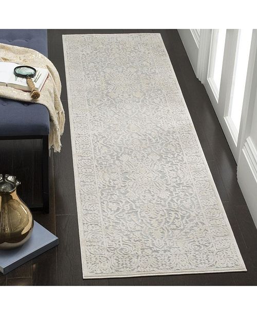 Safavieh Reflection Light Grey and Cream 2'3" x 8' Runner Area Rug