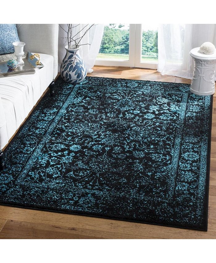 Black And Teal Rug