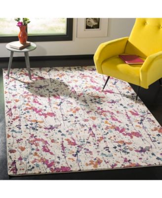 Evoke EVK284 Ivory and Red 5'1" x 7'6" Area Rug