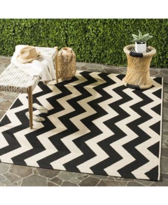 Courtyard CY6245 Black and Beige 5'3" x 7'7" Sisal Weave Outdoor Area Rug
