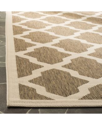 Courtyard CY6903 Brown and Bone 5'3" x 7'7" Outdoor Area Rug