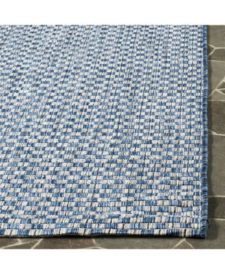 Courtyard CY8653 Blue and Light Gray 5'3" x 7'7" Sisal Weave Outdoor Area Rug