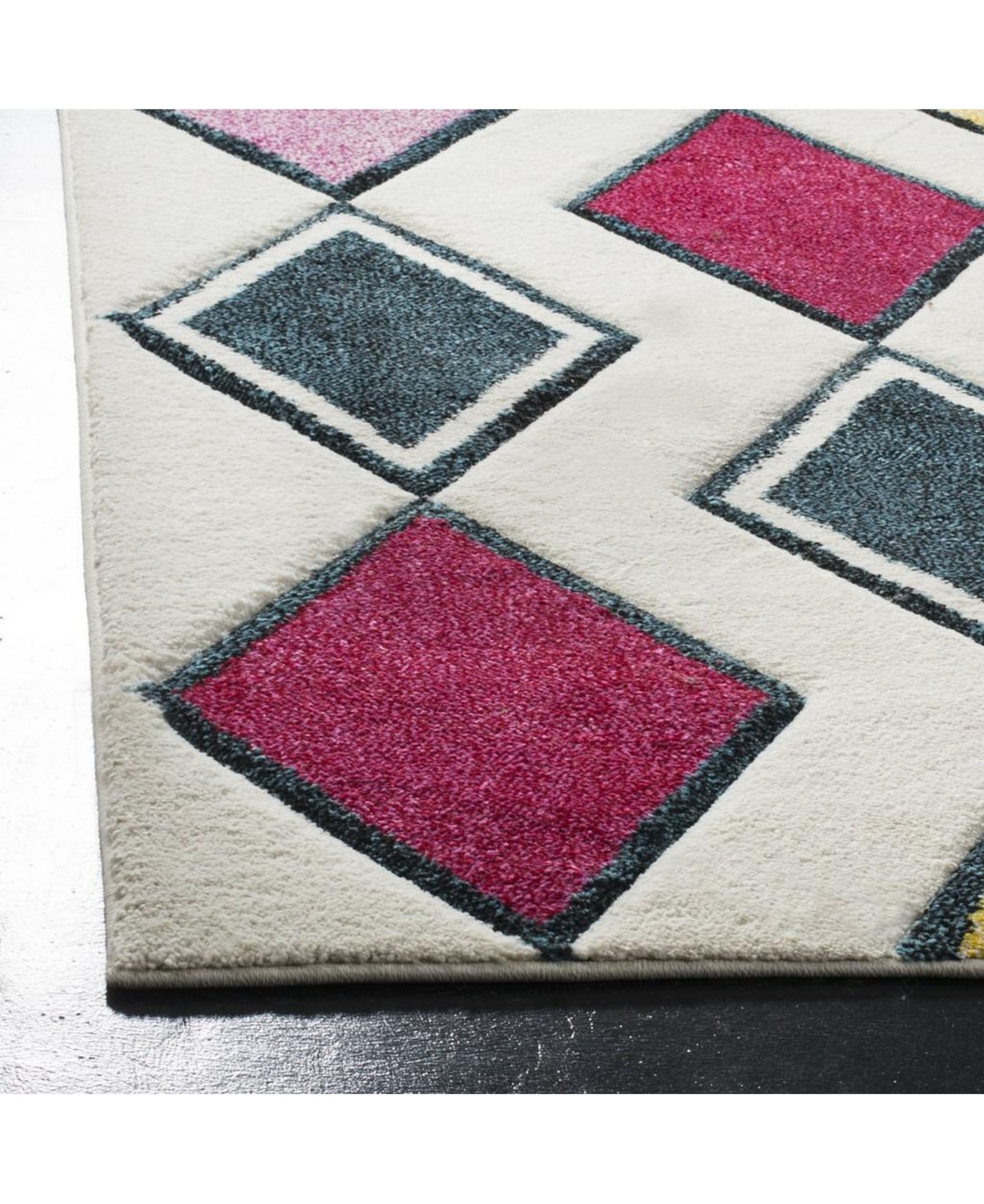 Safavieh Hollywood HLW704and Peacock Blue Area Rug - Ivory/peac