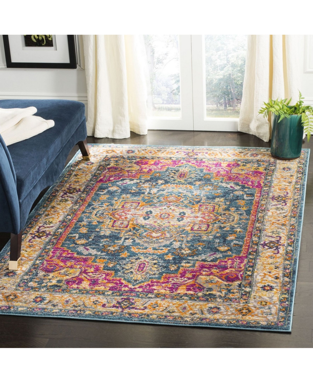 Safavieh Madison MAD202and Multi Area Rug - Blue
