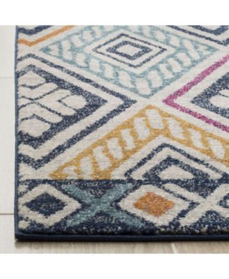 Evoke EVK286 Navy and Ivory 5'1" x 7'6" Area Rug
