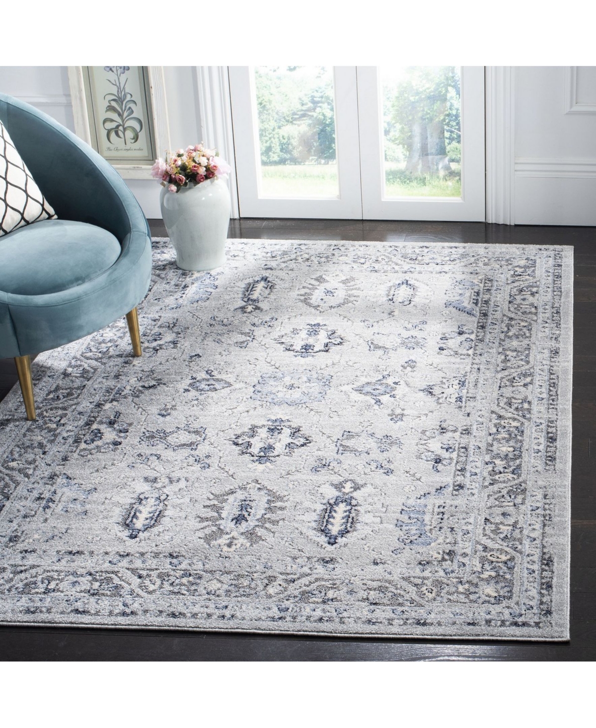 Safavieh Harbor HBR147and Dark Gray 5'3