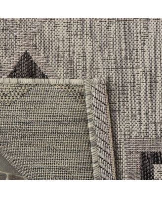 Courtyard CY8533 Gray and Black 5'3" x 7'7" Outdoor Area Rug