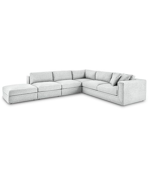 Furniture Dulovo 5 Pc Fabric Sectional Sofa Custom Colors
