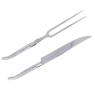 Laguiole Stainless Steel Carving Knife and Fork Set.