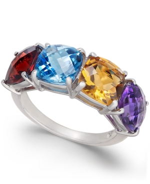 image of Multi-Gemstone (6-1/2 ct. t.w.) Statement Ring in Sterling Silver