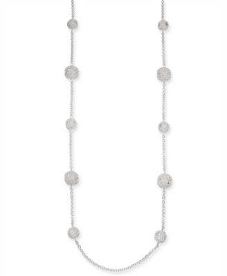 Charter Club - Pav&eacute; Filigree Orb Strand Necklace, 42" + 2" extender
