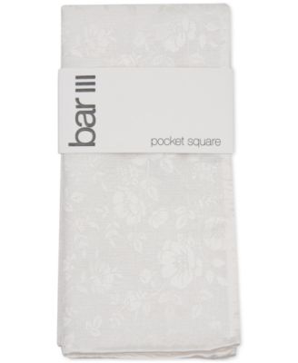 Bar III - Men's Tonal Floral Pocket Square