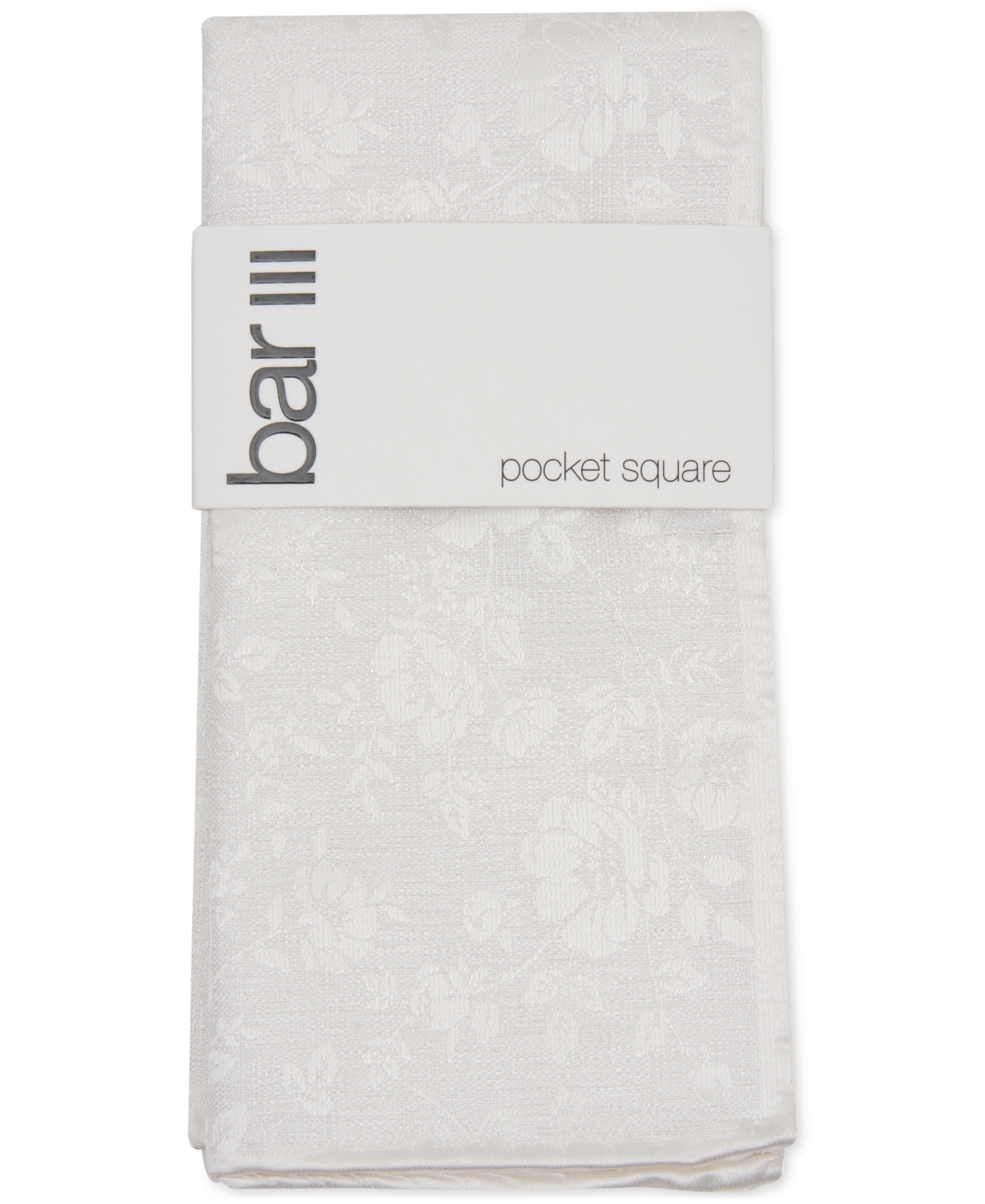 Men's Tonal Floral Pocket Square, Created fro Macy's - White