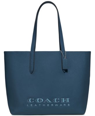 coach blue leather tote