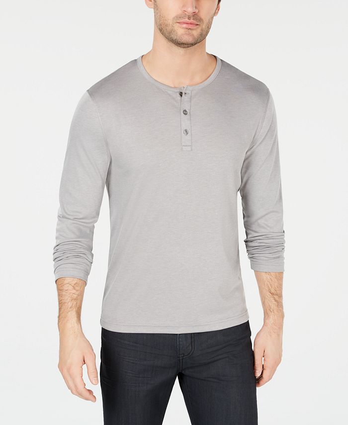 Alfani Men's Soft Touch Stretch Henley, Created for Macy's - Macy's